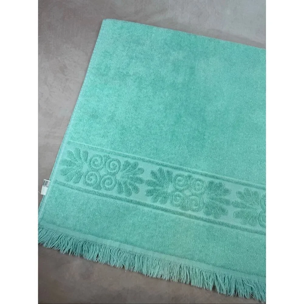 Vintage Cannon Santa Cruz Bath Towel Teal Aqua 21x42” READ